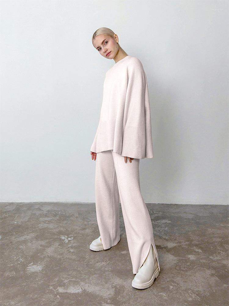 Women's Two Piece Pants Oversized Knitted 2-Piece Women Sweater Set Winter Pullovers And Drawstring Female Suit 2022, Beige
Women's Two Piece Pants Oversized Knitted 2-Piece Women Sweater Set Winter Pullovers And Drawstring Female Suit 2022, Beige