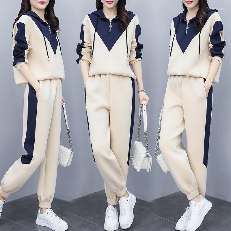 Women's Two Piece Pants 2022 Patchwork Women Hooded Office Lady Set Sweatshirt Fleece Fake Zippers Hoodies Spliced Sweatshirts T575, Apricot
Women's Two Piece Pants 2022 Patchwork Women Hooded Office Lady Set Sweatshirt Fleece Fake Zippers Hoodies Spliced Sweatshirts T575, Apricot