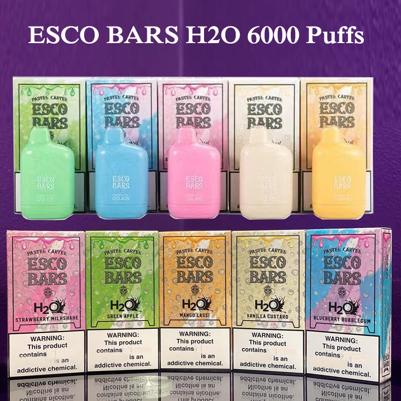 Esco Bars Aquios 6000 Disposable cigarette H2O Edition 6K Puff 5% Nic 5Flavors 650mah rechargeable battery 15ml capacity pod vapor kit
Esco Bars Aquios 6000 Disposable cigarette H2O Edition 6K Puff 5% Nic 5Flavors 650mah rechargeable battery 15ml capacity pod vapor kit