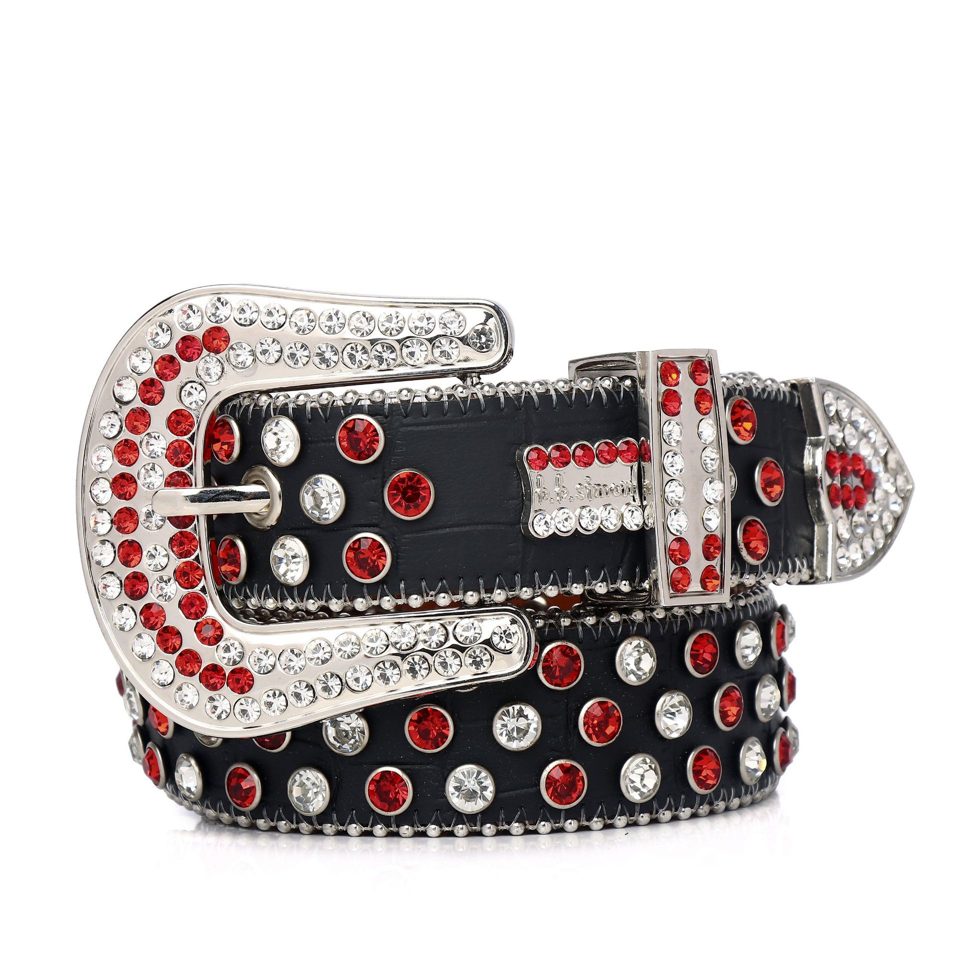 Waistband Mens designer bb belt red and white artificial diamond glittering decoration womens rhinestone belts cinturon ceinture pour hommes, As pic 
Waistband Mens designer bb belt red and white artificial diamond glittering decoration womens rhinestone belts cinturon ceinture pour hommes, As pic