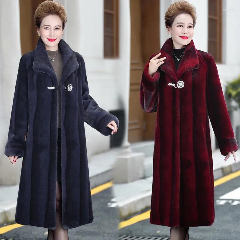 Women's Fur Imitation Jackets Mink Coat Woman Sable Trimming Medium Long Thickening Keep Warm Outwear Middle Elderly Mother Winter Coats, Wine red
Women's Fur Imitation Jackets Mink Coat Woman Sable Trimming Medium Long Thickening Keep Warm Outwear Middle Elderly Mother Winter Coats, Wine red