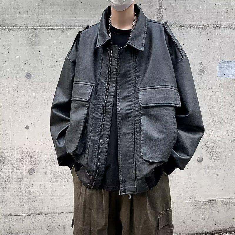 Men's Jackets ZCSMLL American Retro Multi-pocket Tooling Lapel Motorcycle Jacket Men's Spring And Autumn Loose Casual Leather, Brown
Men's Jackets ZCSMLL American Retro Multi-pocket Tooling Lapel Motorcycle Jacket Men's Spring And Autumn Loose Casual Leather, Brown