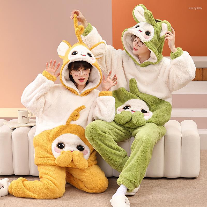Men's Sleepwear QUHENG Flannel Cartoon Couple Pyjamas For Sets Winter Long Sleeved Coral Fleece Pajamas Suit Men Women Home Clothes
Men's Sleepwear QUHENG Flannel Cartoon Couple Pyjamas For Sets Winter Long Sleeved Coral Fleece Pajamas Suit Men Women Home Clothes