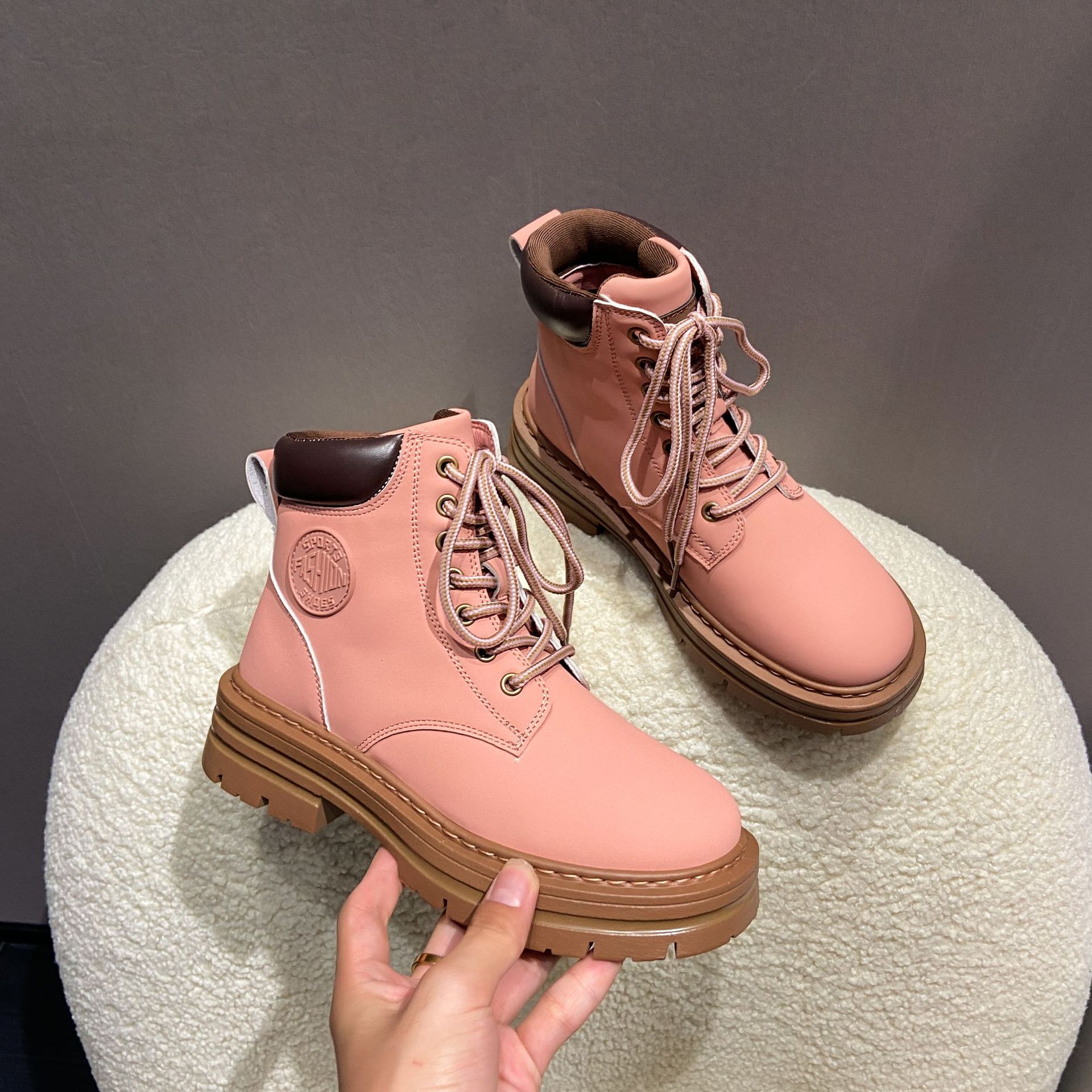 Thick soled Martin Boots Women's Boots Classic Big Short Boots Lace up Versatile Casual Shoes Women, Yellow
Thick soled Martin Boots Women's Boots Classic Big Short Boots Lace up Versatile Casual Shoes Women, Yellow