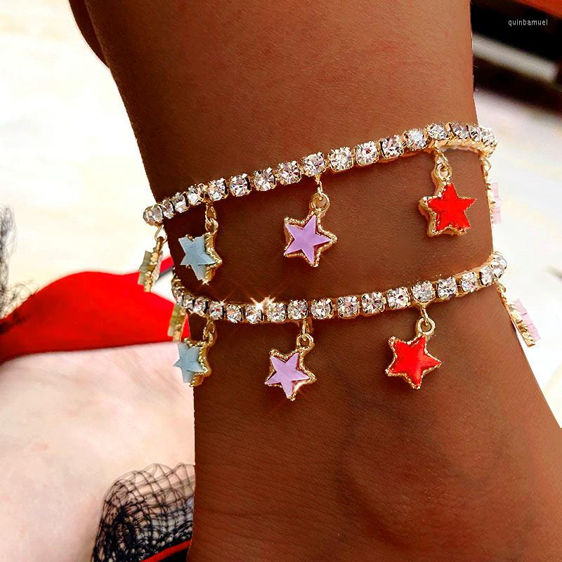 Anklets JJFOUCS Multicolor Stars Rhinestone Tennis Anklet For Women Acrylic Pendant Beach Foot Chain Bracelet Jewelry Gift
Anklets JJFOUCS Multicolor Stars Rhinestone Tennis Anklet For Women Acrylic Pendant Beach Foot Chain Bracelet Jewelry Gift
