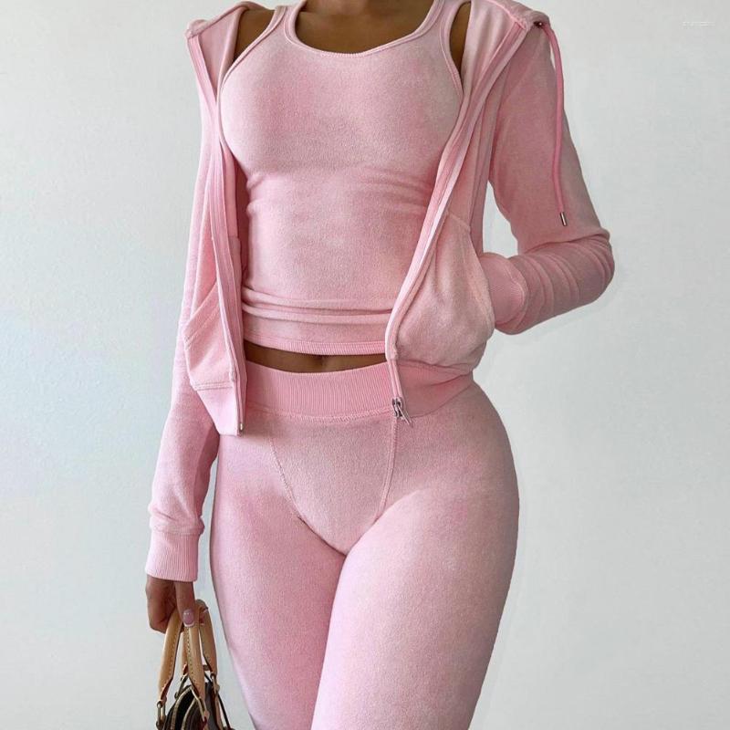 Women' Two Piece Pants 3 Pcs/Set Women Coat Vest Set Sleeveless Zipper Autumn Tracksuit Long Sleeves Elastic Waist For Gym, Black
Women' Two Piece Pants 3 Pcs/Set Women Coat Vest Set Sleeveless Zipper Autumn Tracksuit Long Sleeves Elastic Waist For Gym, Black