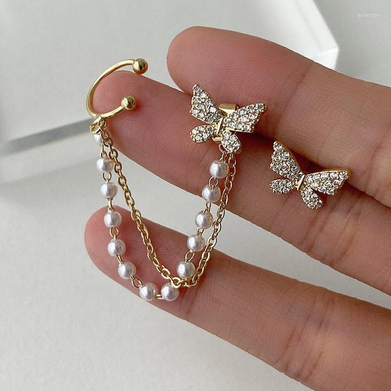 Backs Earrings Korean Fashion Cute Rhinestone Butterfly Stud For Women Girls Metal Chain Boucle Ear Cuff Piercing Jewelry Gift
Backs Earrings Korean Fashion Cute Rhinestone Butterfly Stud For Women Girls Metal Chain Boucle Ear Cuff Piercing Jewelry Gift
