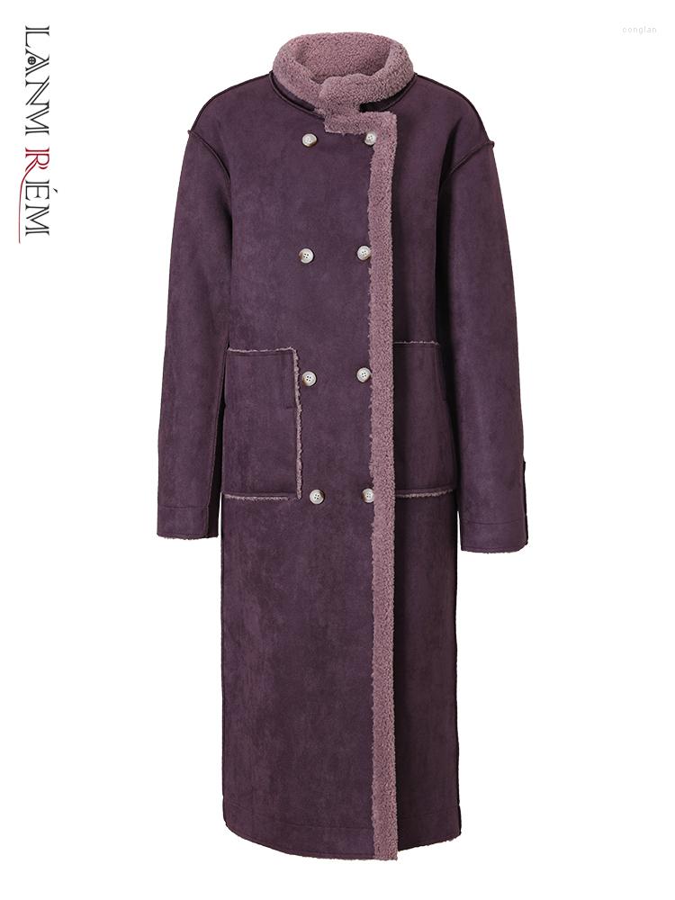 Women' Fur LANMREM Winter Warm Lamb Wool Coat Female Two-sided Wear Patchwork Purple Loose Fashion Long Outwear Luxury Clothes 2WA2056
Women' Fur LANMREM Winter Warm Lamb Wool Coat Female Two-sided Wear Patchwork Purple Loose Fashion Long Outwear Luxury Clothes 2WA2056