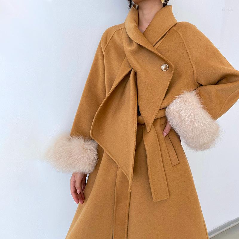 Women' Wool Double Sided Cashmere Coat For Women' Autumn And Winter High-end Long Over Knee Cuff, Black willow
Women' Wool Double Sided Cashmere Coat For Women' Autumn And Winter High-end Long Over Knee Cuff, Black willow