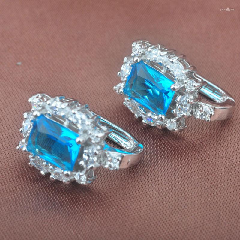 Backs Earrings Flawless Blue Cubic Zirconia Earring Wedding For Women Clip Jewelry Party Gift LS044
Backs Earrings Flawless Blue Cubic Zirconia Earring Wedding For Women Clip Jewelry Party Gift LS044