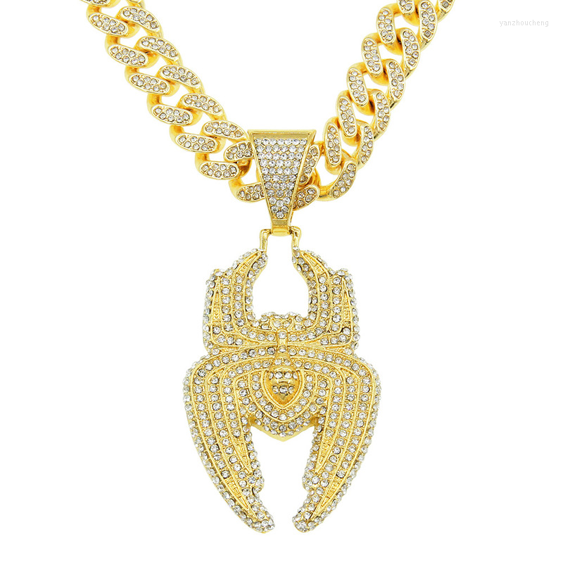 Pendant Necklaces Hip Hop Full Rhinestones Cuban Link Chain Gold Silver Color Spider Necklace For Men Women Rapper Jewelry Gift
Pendant Necklaces Hip Hop Full Rhinestones Cuban Link Chain Gold Silver Color Spider Necklace For Men Women Rapper Jewelry Gift