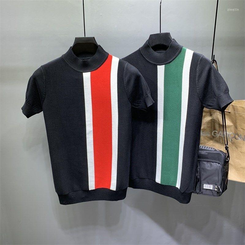 Men's Sweaters Men 2022 Summer Slim Fit Knitted T Shirts Short Sleeve Contrast Color Striped Tops Male O-Neck Tee Shirt Homme O9869, As shown asian size
Men's Sweaters Men 2022 Summer Slim Fit Knitted T Shirts Short Sleeve Contrast Color Striped Tops Male O-Neck Tee Shirt Homme O9869, As shown asian size
