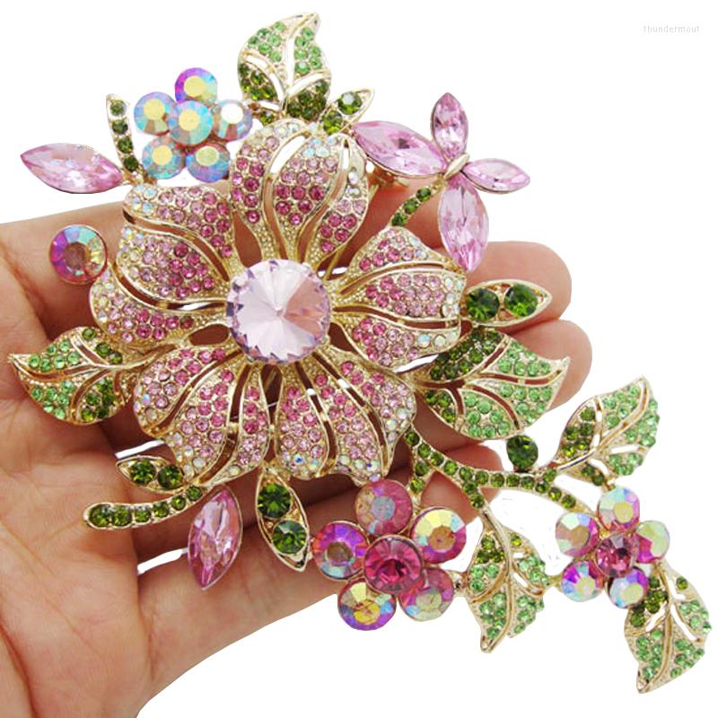 Brooches Big Elegant Pink Crystal Flower Brooch Rhinestone Pin Romantic Wedding Bride Bridesmaid Large For Woman Jewelry
Brooches Big Elegant Pink Crystal Flower Brooch Rhinestone Pin Romantic Wedding Bride Bridesmaid Large For Woman Jewelry