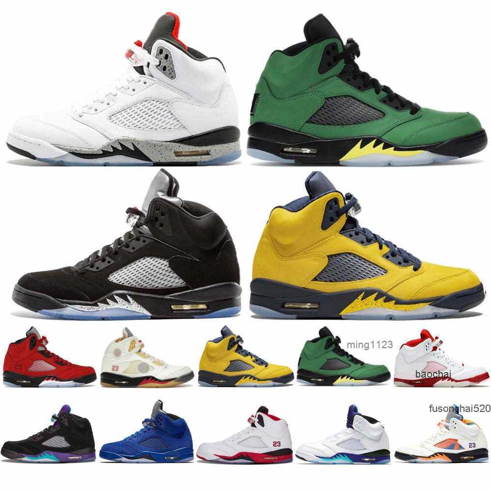 2023 Raging Bull 2021 Men Basketball Shoes 5 Wings Pro Stars Ice Blue Satin Bred 5s Athletics Sneakers Michigan Sail Stealth 2.0 Fire R