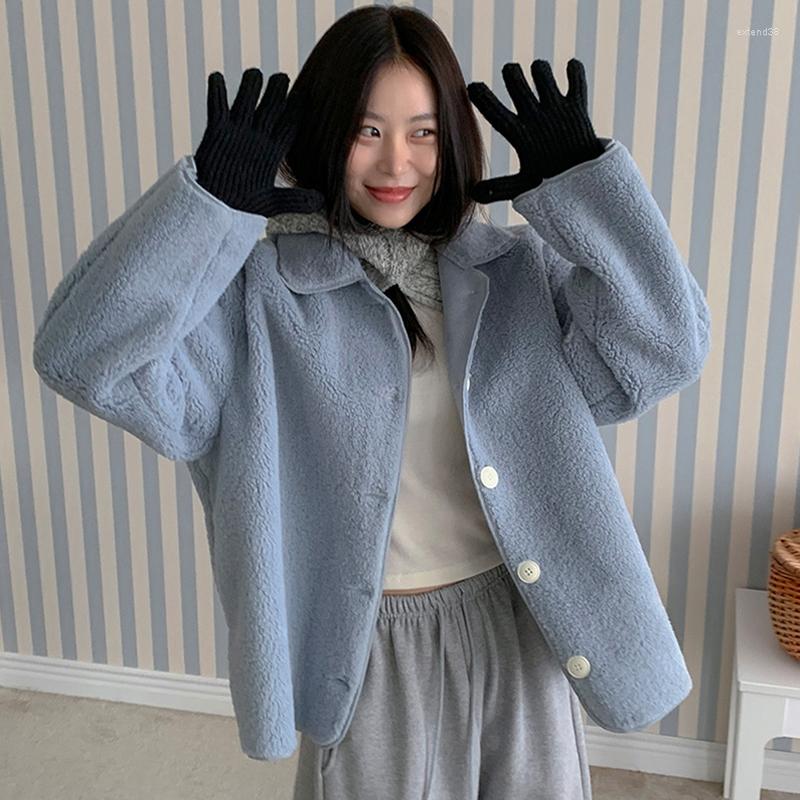 Women's Fur Korean Fashion Sweet Loose Faux Woman Single-breasted Turn Down Collar Long Sleeve Coat Women Winter Top Female Drop, Blue
Women's Fur Korean Fashion Sweet Loose Faux Woman Single-breasted Turn Down Collar Long Sleeve Coat Women Winter Top Female Drop, Blue