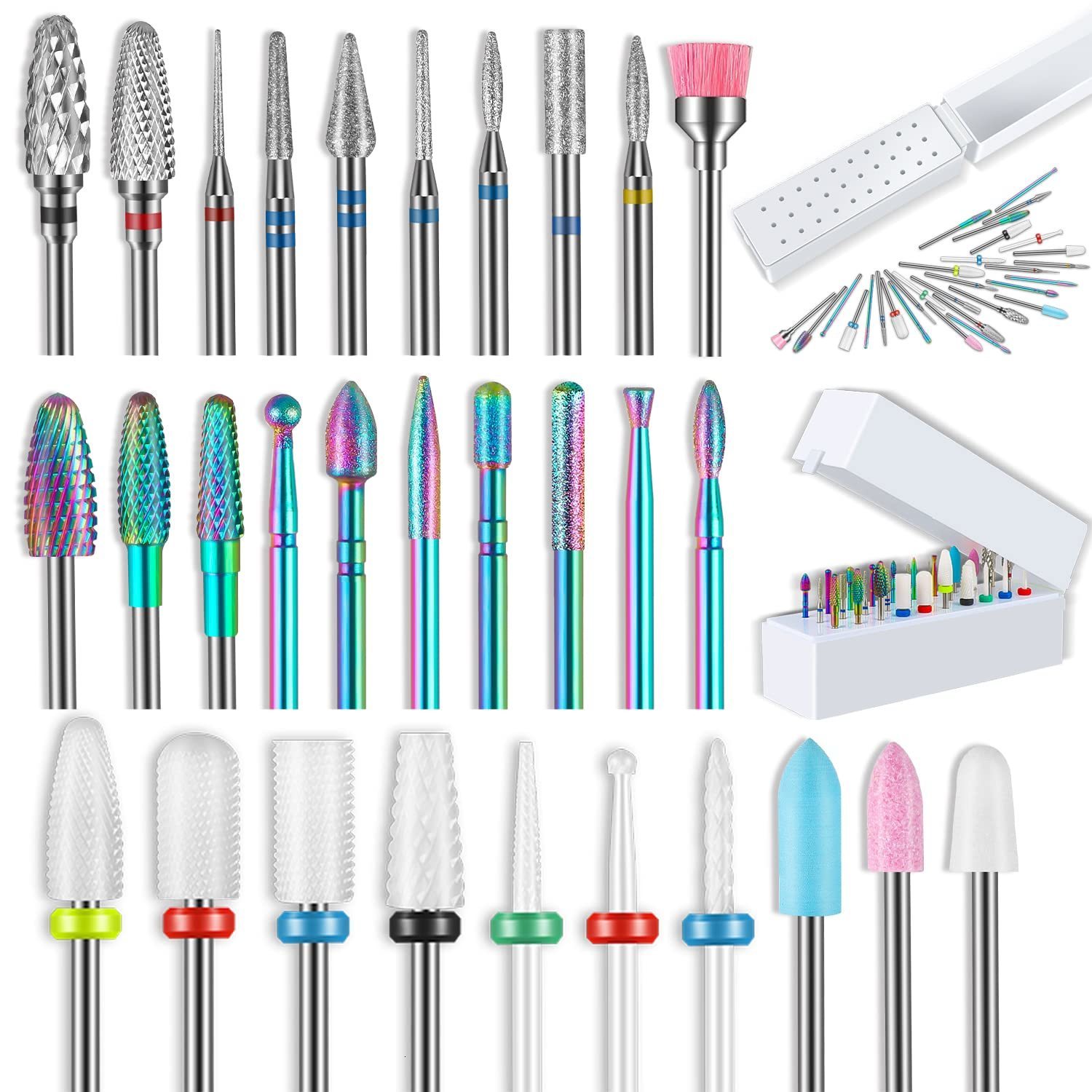 Nail Art Equipment 30Pcs Nail Drill Bits Ceramic Diamond Cuticle Efile Carbide Remover for Home Salon Acrylic Gel Nail Manicure Pedicure Tools 221206
Nail Art Equipment 30Pcs Nail Drill Bits Ceramic Diamond Cuticle Efile Carbide Remover for Home Salon Acrylic Gel Nail Manicure Pedicure Tools 221206