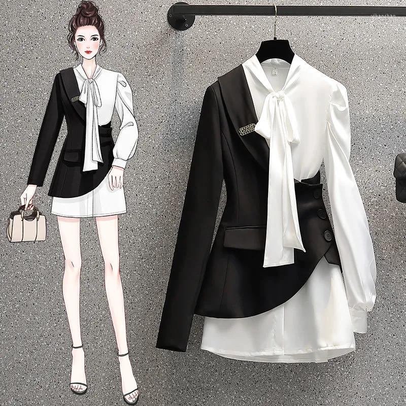 Women's Jackets Fashion White Vestidos Black Jacket Women Spring Autumn Two-Piece Suit Coat Female 2022 Waist Design Sense Dress
Women's Jackets Fashion White Vestidos Black Jacket Women Spring Autumn Two-Piece Suit Coat Female 2022 Waist Design Sense Dress