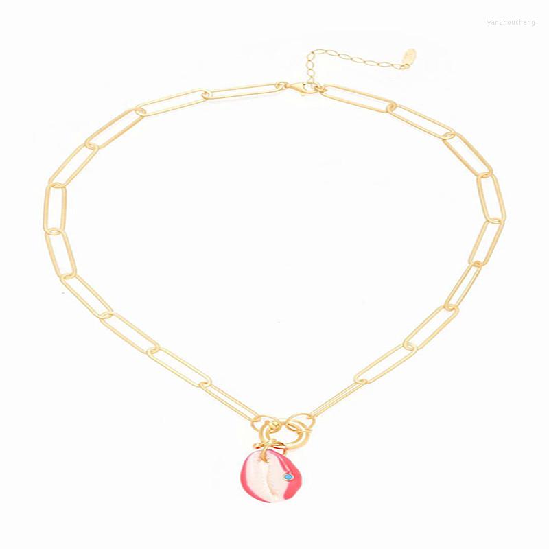 Pendant Necklaces Fashion Link Chain Jewelry Stainless Steel Necklace Bohemian Baroque Pink Shell Spring MATERA 2022
Pendant Necklaces Fashion Link Chain Jewelry Stainless Steel Necklace Bohemian Baroque Pink Shell Spring MATERA 2022