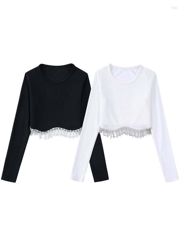 Women' Blouses Blouse Women Rhinestone Tassel Crop Cropped Vintage O Neck Long Sleeve Female Shirts Blusas Chic Tops, Picture shown
Women' Blouses Blouse Women Rhinestone Tassel Crop Cropped Vintage O Neck Long Sleeve Female Shirts Blusas Chic Tops, Picture shown