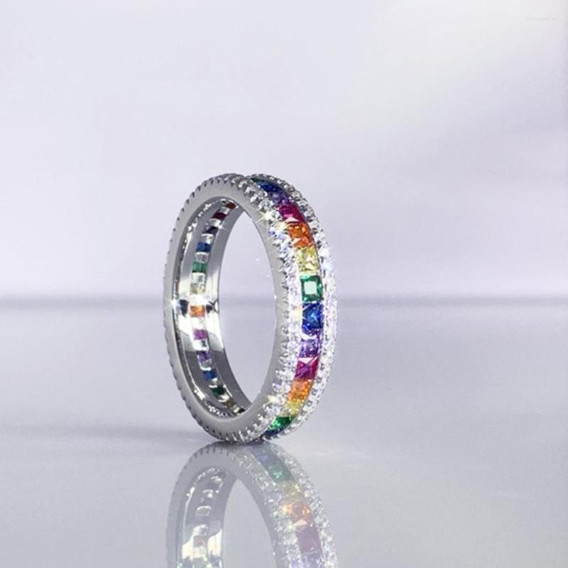Cluster Rings WPB S925 Sterling Silver Zircon Fancy Color Diamond Rainbow Ring Ladies Sparkle High Carbon Luxury Jewelry Gifts
Cluster Rings WPB S925 Sterling Silver Zircon Fancy Color Diamond Rainbow Ring Ladies Sparkle High Carbon Luxury Jewelry Gifts