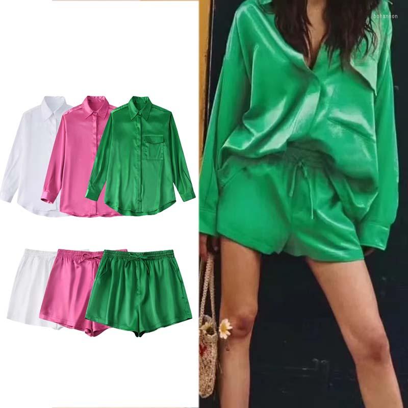 Women's Tracksuits 2 Satin Shorts Set Woman Pieces Chic High Waist Casual Women Suit And Shirt Summer Outfits, Shorts-white
Women's Tracksuits 2 Satin Shorts Set Woman Pieces Chic High Waist Casual Women Suit And Shirt Summer Outfits, Shorts-white