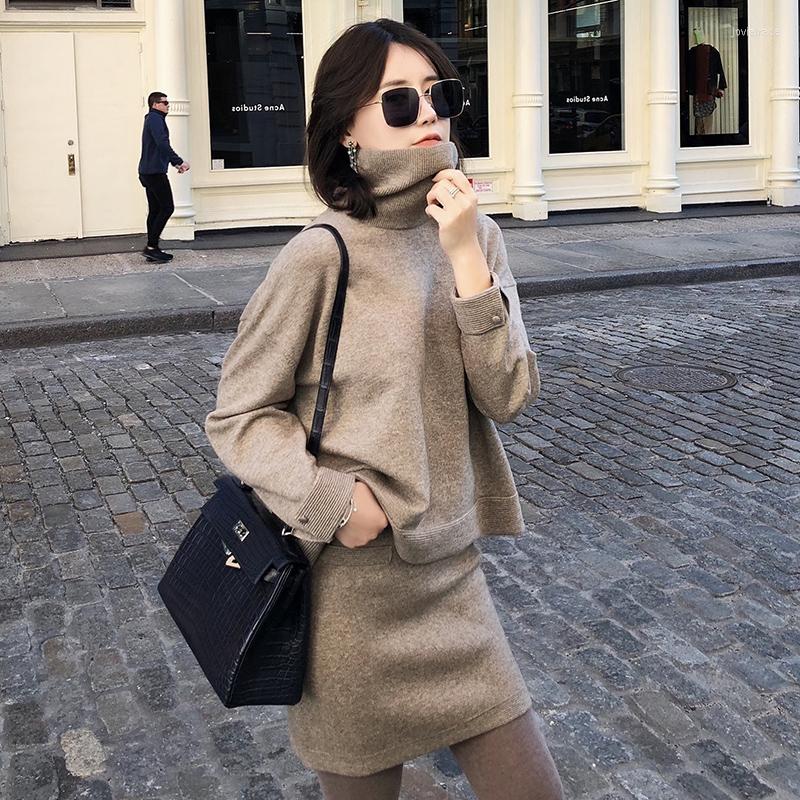 Women' Tracksuits European And American Style Knit Suit Small Fragrant Wind Turtleneck Sweater Bag Hip Skirt Western Two-piece, Gray
Women' Tracksuits European And American Style Knit Suit Small Fragrant Wind Turtleneck Sweater Bag Hip Skirt Western Two-piece, Gray