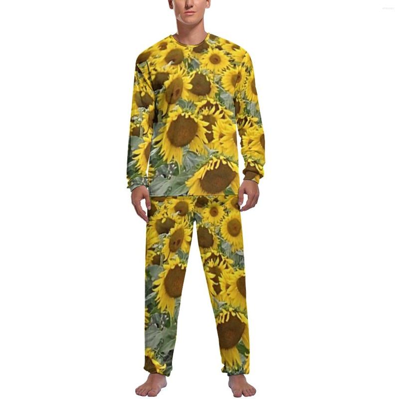 Men' Sleepwear Big Sunflower Field Pajamas Men Yellow Floral Print Cool Nightwear Winter Long Sleeve 2 Pieces Casual Pattern Pajama Sets, Style-12
Men' Sleepwear Big Sunflower Field Pajamas Men Yellow Floral Print Cool Nightwear Winter Long Sleeve 2 Pieces Casual Pattern Pajama Sets, Style-12