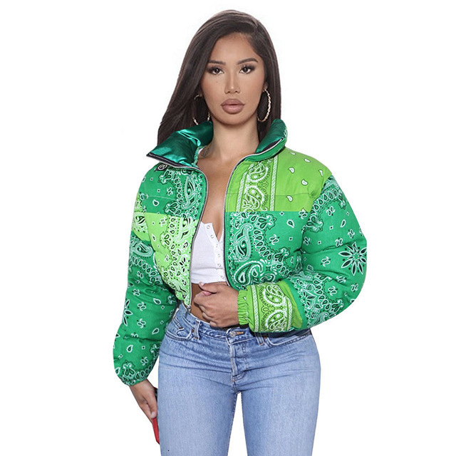 Women s Down Parkas Bandana Jackets Puffer Bubble Crop Coats Puff Ladies excellent Women Winter Fashion Girls 221205