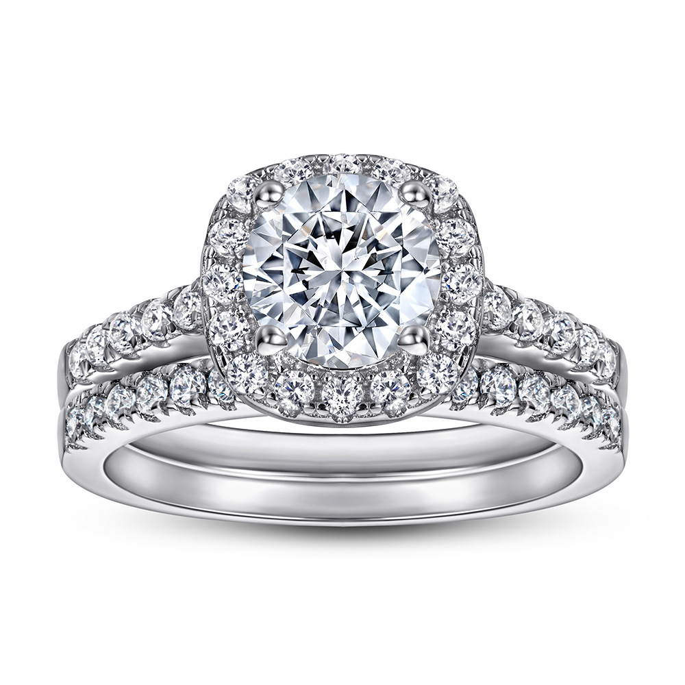 Wedding Accessories Pure Silver Engagement Rings 2PCS/Set Fadeless Couple Round Diamonds Birdal Ring Proposal Ring No Fading Ladies Jewelry TL-007
Wedding Accessories Pure Silver Engagement Rings 2PCS/Set Fadeless Couple Round Diamonds Birdal Ring Proposal Ring No Fading Ladies Jewelry TL-007