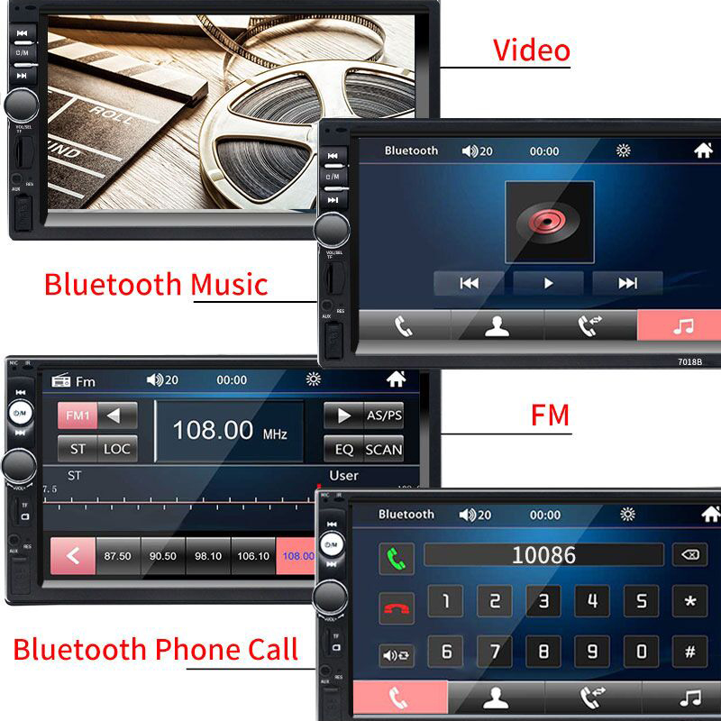 Car Radio 2 din Stereo 7" HD Touch Screen Autoradio Multimedia Player Auto Audio ISO MP5 Bluetooth USB TF FM Camera