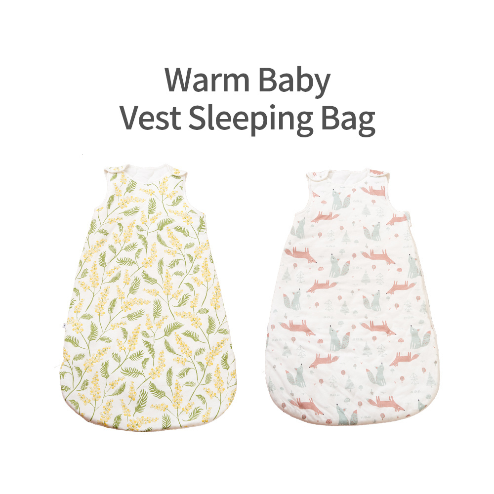 Sleeping Bags Happyflute Baby Bag 10Tog Bamboo Cotton Print Vest Sleep Sack For 02 years born 221205