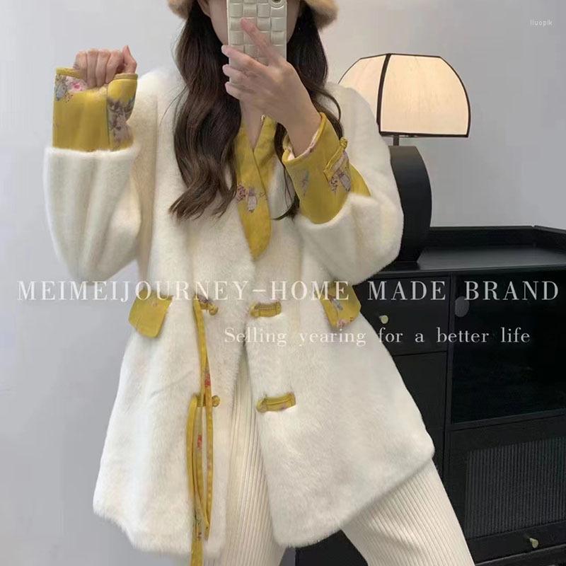 Women's Fur SuperAen Retro Chinese Style Coat Women's Long Gold Mink 2022 Winter Warm, White
Women's Fur SuperAen Retro Chinese Style Coat Women's Long Gold Mink 2022 Winter Warm, White