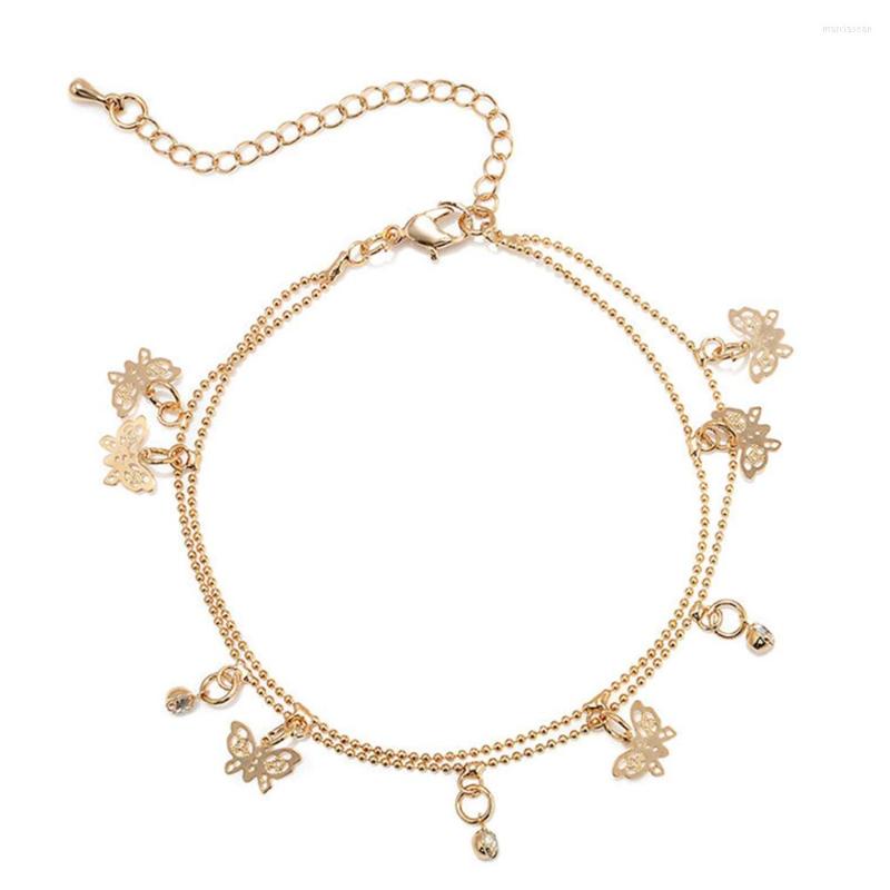 Anklets 1 Piece Women Fashion Double Layers Butterfly Gold Color Adjustable Anklet Alloy Women's Foot Chain
Anklets 1 Piece Women Fashion Double Layers Butterfly Gold Color Adjustable Anklet Alloy Women's Foot Chain
