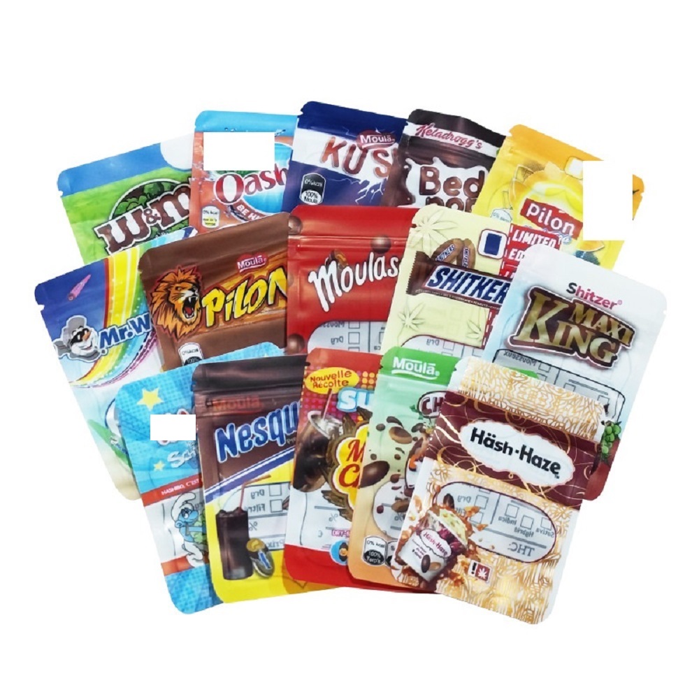 FOOD710 1g mylar ziplock smell proof Bags 35 Styles PILON OASHISH Moula Chups CARAMBHASH chocolate candy edibles packagingdry herb bags
FOOD710 1g mylar ziplock smell proof Bags 35 Styles PILON OASHISH Moula Chups CARAMBHASH chocolate candy edibles packagingdry herb bags