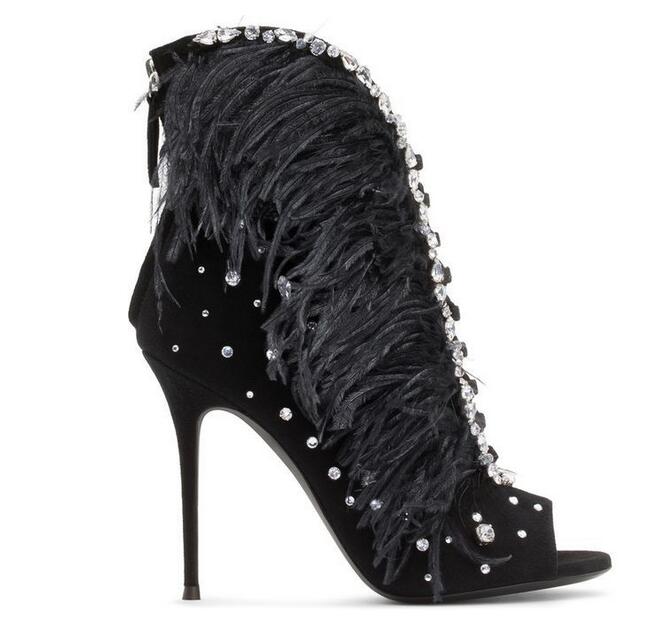 Fashion Fur Rhinestone Sandals Peep toe Criss Cross Bandage Short Boots Women Sexy T Show Boot Shoes
Fashion Fur Rhinestone Sandals Peep toe Criss Cross Bandage Short Boots Women Sexy T Show Boot Shoes