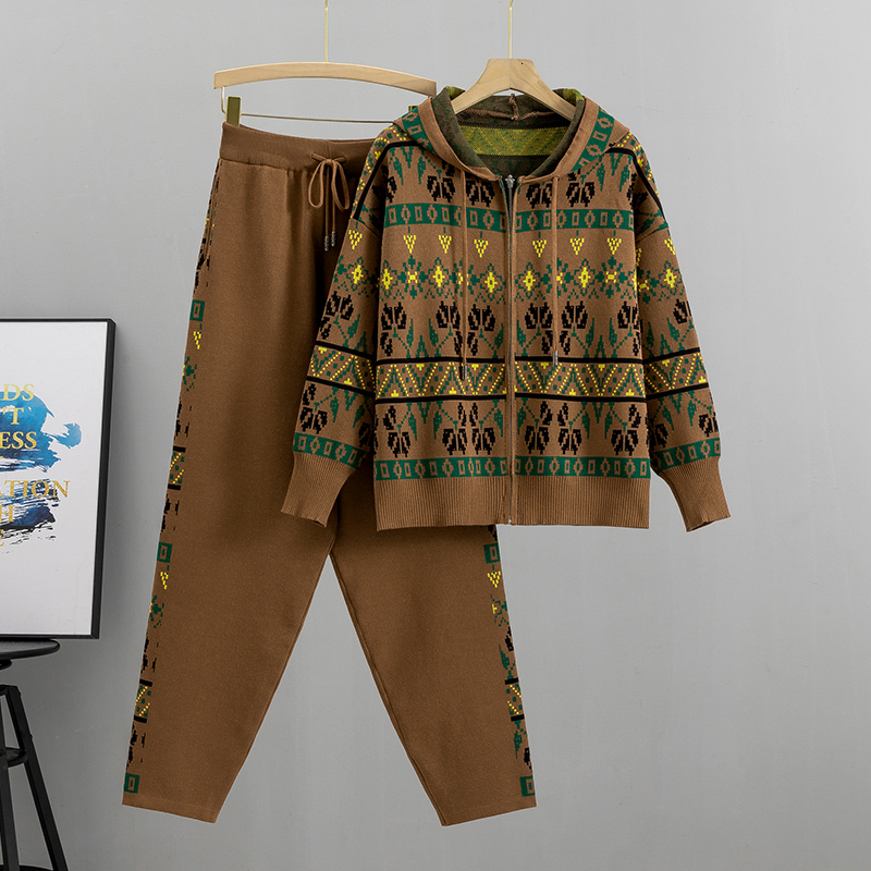 Women s Two Piece Pants Winter Set Tracksuit Knitted Suit Autumn Trouser Suits Female Cardigan Sweater Solid Sports Hoodie Sportswear 221206, Coffee
Women s Two Piece Pants Winter Set Tracksuit Knitted Suit Autumn Trouser Suits Female Cardigan Sweater Solid Sports Hoodie Sportswear 221206, Coffee