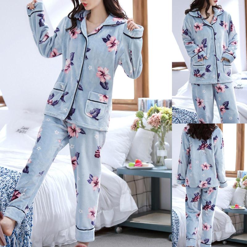 Women's Sleepwear Long For Women Women's Suit Cute Winter Print Flowers Coral Pajamas Service Home Fleece Womens Gowns, Blue
Women's Sleepwear Long For Women Women's Suit Cute Winter Print Flowers Coral Pajamas Service Home Fleece Womens Gowns, Blue