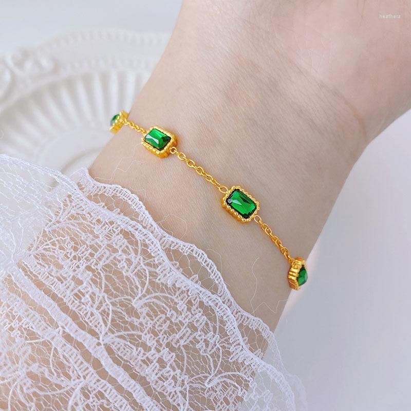 Link Bracelets Minimalist Gold Plated Stainless Steel For Women Accessories Green Crystal Bangle Bracelet On Hand Chain Woman Jewelry
Link Bracelets Minimalist Gold Plated Stainless Steel For Women Accessories Green Crystal Bangle Bracelet On Hand Chain Woman Jewelry