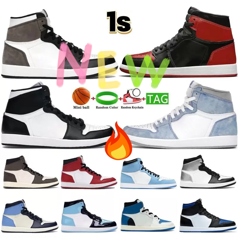Mens 1 Basketball Shoes 1s Sneakers Heritage University Blue royal patent bred dark mocha shadow UNC twist men women trainers sports, 45
Mens 1 Basketball Shoes 1s Sneakers Heritage University Blue royal patent bred dark mocha shadow UNC twist men women trainers sports, 45