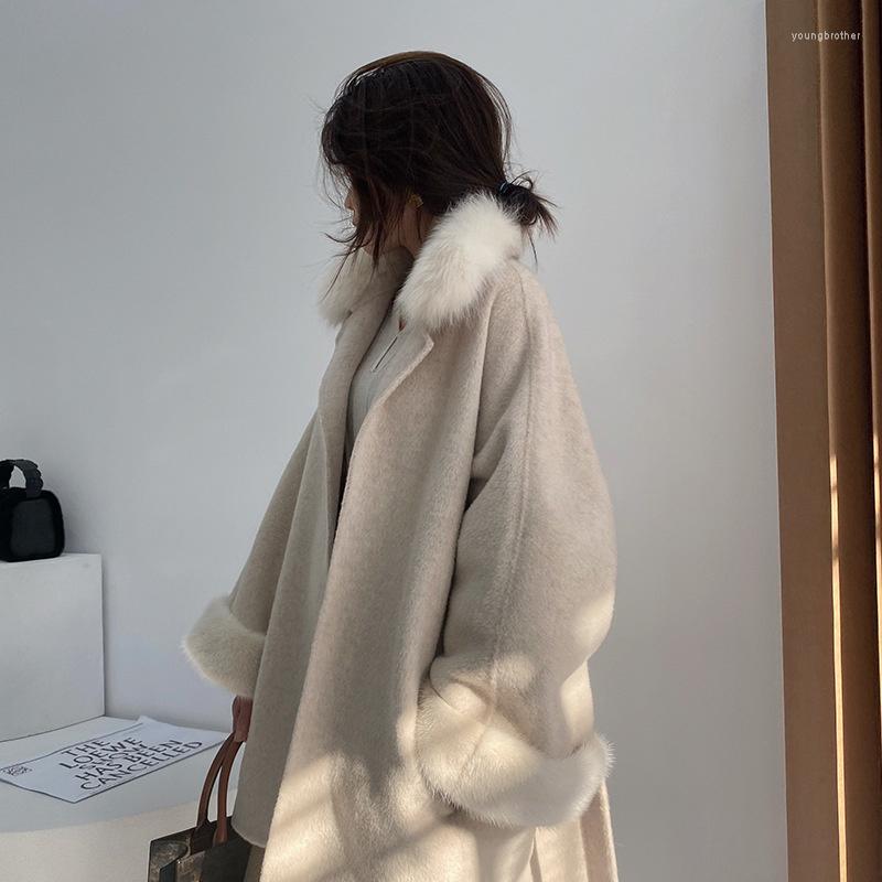 Women' Wool Double Faced Woolen Alpaca Coat Fur Collar Mink Cuffs 2022 Winter Small, Advanced gray.
Women' Wool Double Faced Woolen Alpaca Coat Fur Collar Mink Cuffs 2022 Winter Small, Advanced gray.