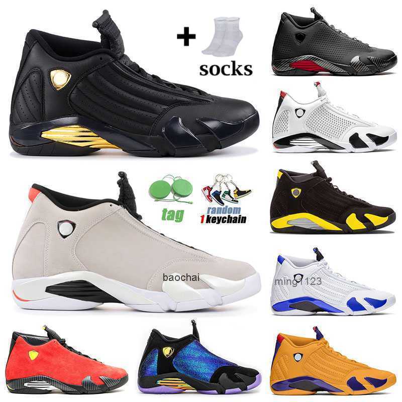 Classic 14 14s Beige Black Ferrar Basketball Shoes Men Candy Cane University Gold LAST SHOT RELEASE Yellow Gym Red Suede designer Sneakers