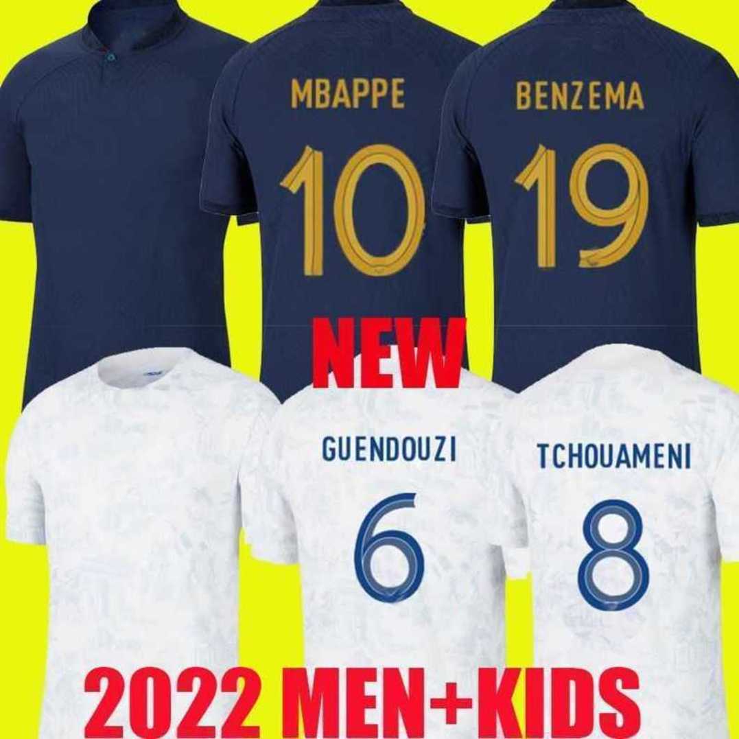 Maillots de football 2022 World Cup Soccer Jerseys French BENZEMA Football shirts MBAPPE GRIEZMANN HERNANDEZ DEMBELE maillot foot kit top shirt MEN kids sets