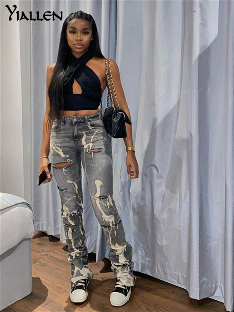 Women Jeans Yiallen Cotton Hole Trend Y2K Woman Pants Chic Print Stacked Indie Denim Skinny Elastic Slim Casual Streetwear Trousers 221206, Gray
Women Jeans Yiallen Cotton Hole Trend Y2K Woman Pants Chic Print Stacked Indie Denim Skinny Elastic Slim Casual Streetwear Trousers 221206, Gray