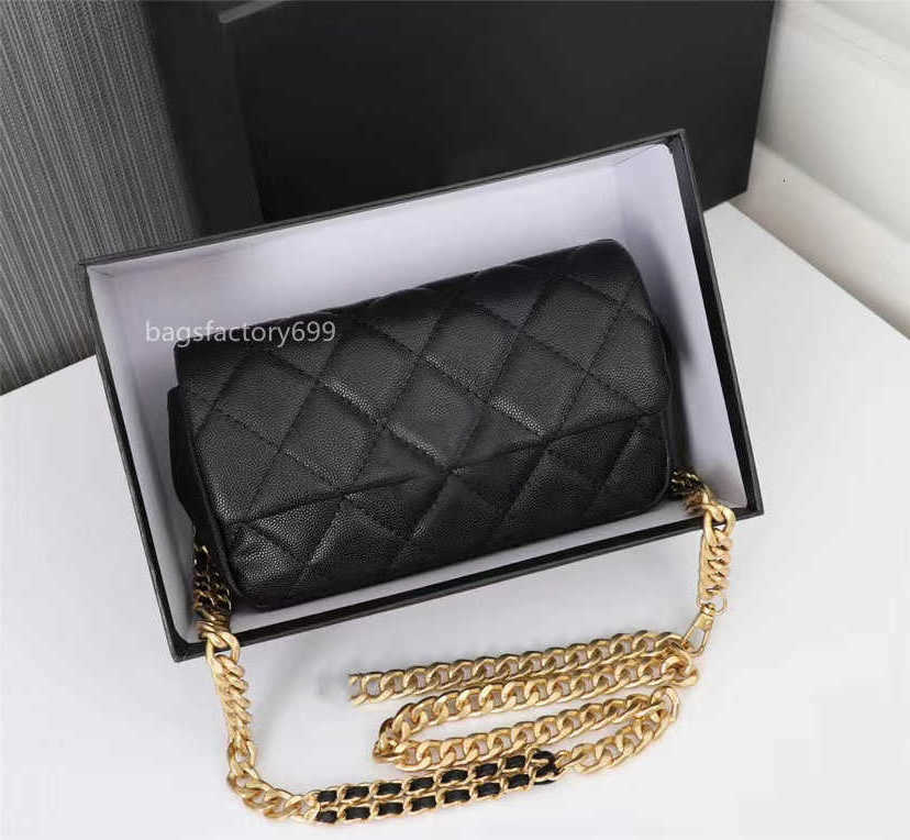 

CC Bag Wallets 7A fashion luxury quilted bag Crossbody bags designers caviar women handbag gold chain shoulder leather wallet classic 19 cm, Box