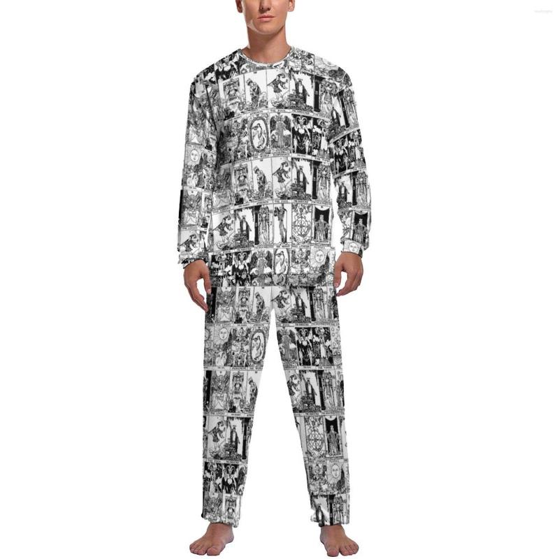 Men' Sleepwear Black And White Tarot Pajamas Major Arcana Bedroom Nightwear Mens 2 Pieces Graphic Long-Sleeve Kawaii Pajama Sets, Style-13
Men' Sleepwear Black And White Tarot Pajamas Major Arcana Bedroom Nightwear Mens 2 Pieces Graphic Long-Sleeve Kawaii Pajama Sets, Style-13