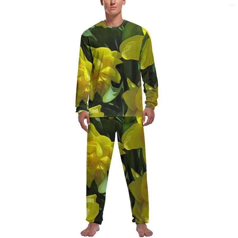Men' Sleepwear Bright Yellow Flower Pajamas Long Sleeve Daffodils Print 2 Pieces Sleep Pajama Sets Daily Men Design Retro Home Suit, Style-14
Men' Sleepwear Bright Yellow Flower Pajamas Long Sleeve Daffodils Print 2 Pieces Sleep Pajama Sets Daily Men Design Retro Home Suit, Style-14