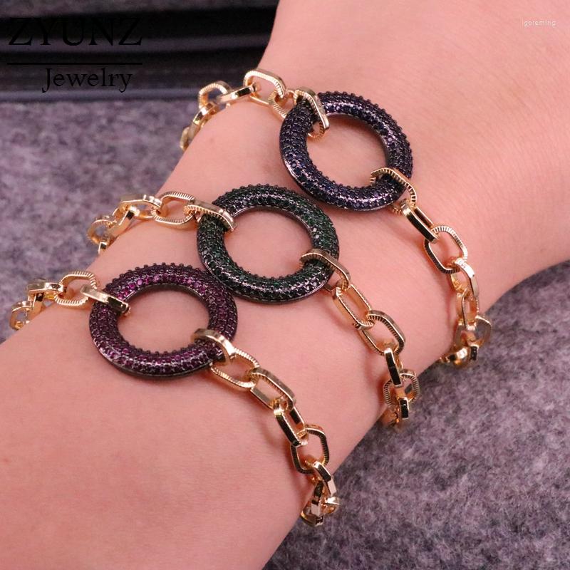 Charm Bracelets 4PCS Multi-color CZ Circle Bracelet Chain Oval Link Gold Color For Women Or Girls
Charm Bracelets 4PCS Multi-color CZ Circle Bracelet Chain Oval Link Gold Color For Women Or Girls