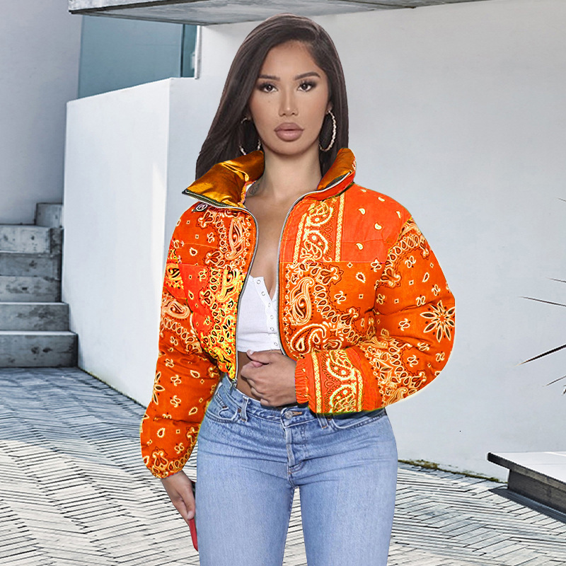 Women s Down Parkas Bandana Jackets Puffer Bubble Crop Coats Puff Ladies excellent Women Winter Fashion Girls 221205