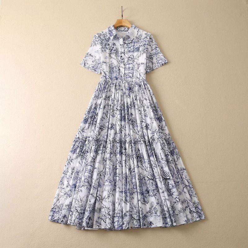 2023 Spring Blue Sailing Boat Floral Print Panelled Dress Short Sleeve Lapel Neck Buttons Midi Casual Dresses S2N290010, Multi
2023 Spring Blue Sailing Boat Floral Print Panelled Dress Short Sleeve Lapel Neck Buttons Midi Casual Dresses S2N290010, Multi