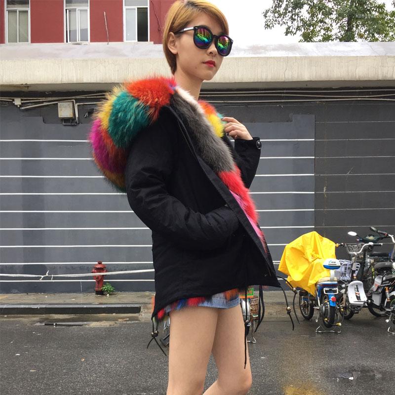 Women' Fur Colorful Multicolor Lined Both Wearing Black Shell Ladies Thickness Real Parka, Green
Women' Fur Colorful Multicolor Lined Both Wearing Black Shell Ladies Thickness Real Parka, Green